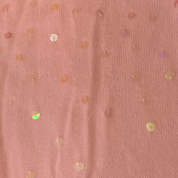 Quacker Factory NWT Sweater Light Pink Iridescent Sequins Mock Turtleneck Soft - Picture 5 of 9